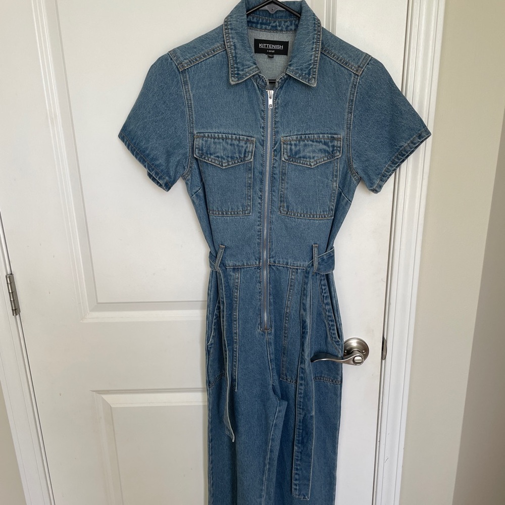 Kittenish Denim Jumpsuit